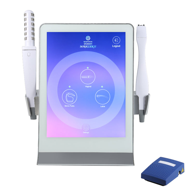 Portable radio frequency hifu beauty instrument for women to clean and tighten skin