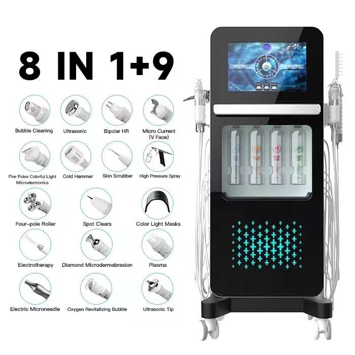 8-in-1(+9)oxygen jet Skin cleansing beauty instrument face massager