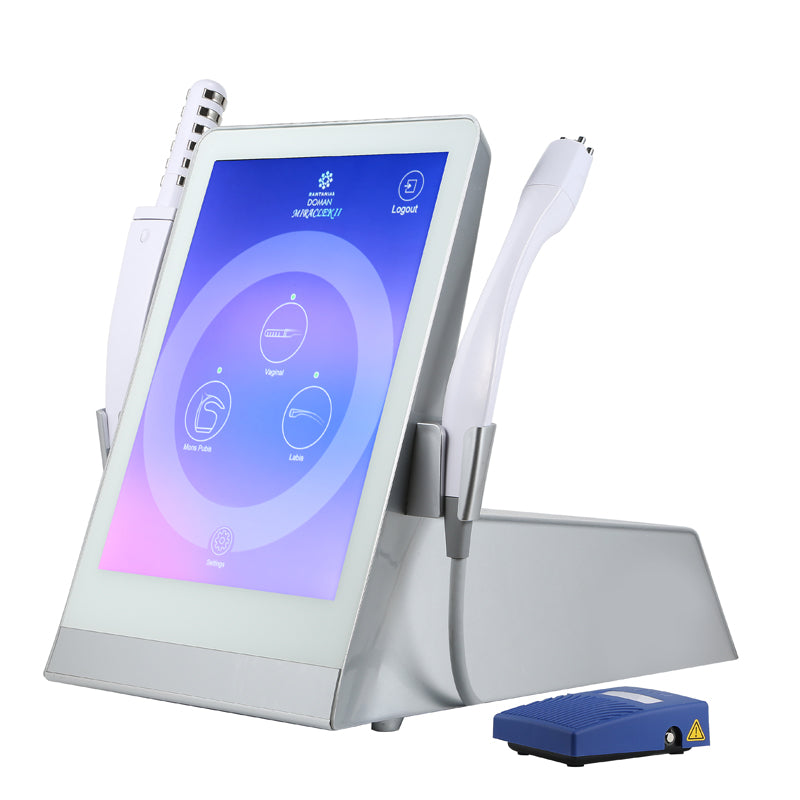 Portable radio frequency hifu beauty instrument for women to clean and tighten skin