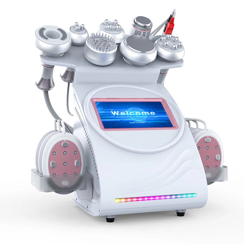 FR-90D Máquina Adelgazante 9 en 1 80K con Vacío, RF Multipolo, Terapia de Frío, EMS, BIO y LED y Láser
