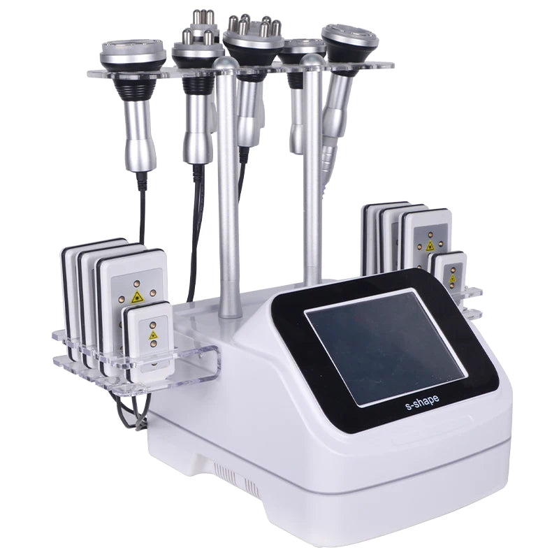 Máquina de adelgazamiento FR-6005 de cavitación al vacío RF con ultrasonido de 40K de varios tamaños, RF hexapolar y láser para contorno corporal y lifting facial