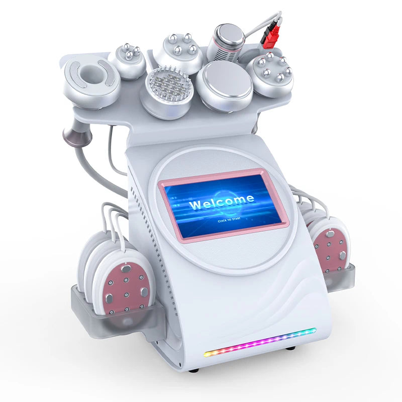 FR-90D Máquina Adelgazante 9 en 1 80K con Vacío, RF Multipolo, Terapia de Frío, EMS, BIO y LED y Láser