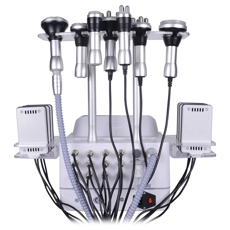 Máquina de adelgazamiento FR-6005 de cavitación al vacío RF con ultrasonido de 40K de varios tamaños, RF hexapolar y láser para contorno corporal y lifting facial