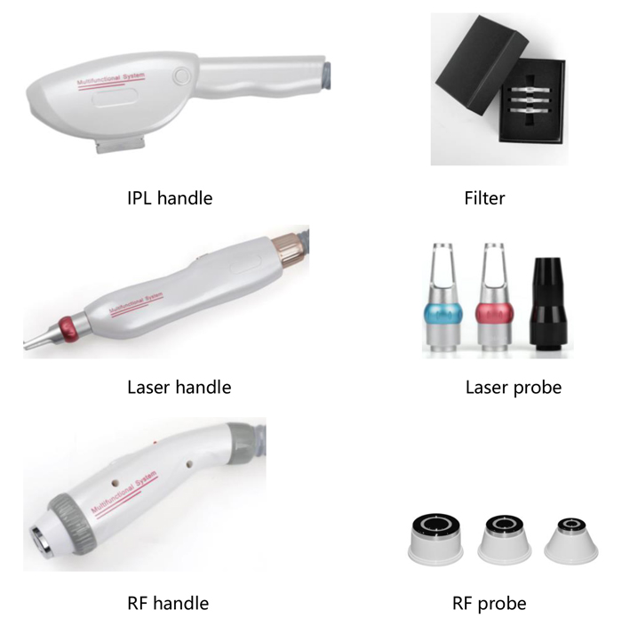 Portable 3 In 1 SHR Professional Laser Hair Removal Machinefor Skin Rejuvenation Tattoo Removal