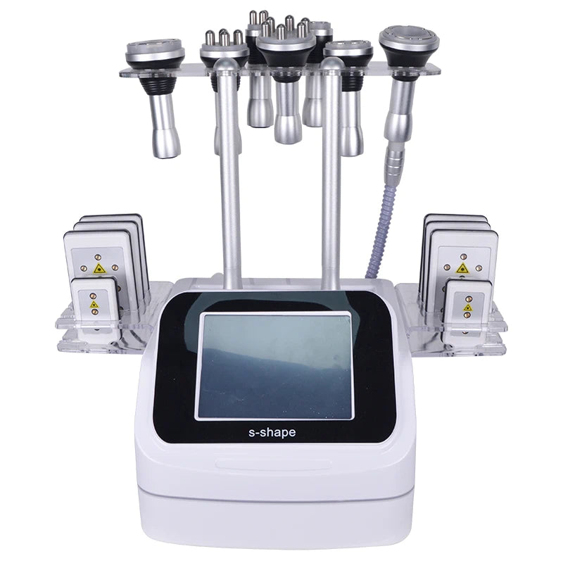 Máquina de adelgazamiento FR-6005 de cavitación al vacío RF con ultrasonido de 40K de varios tamaños, RF hexapolar y láser para contorno corporal y lifting facial