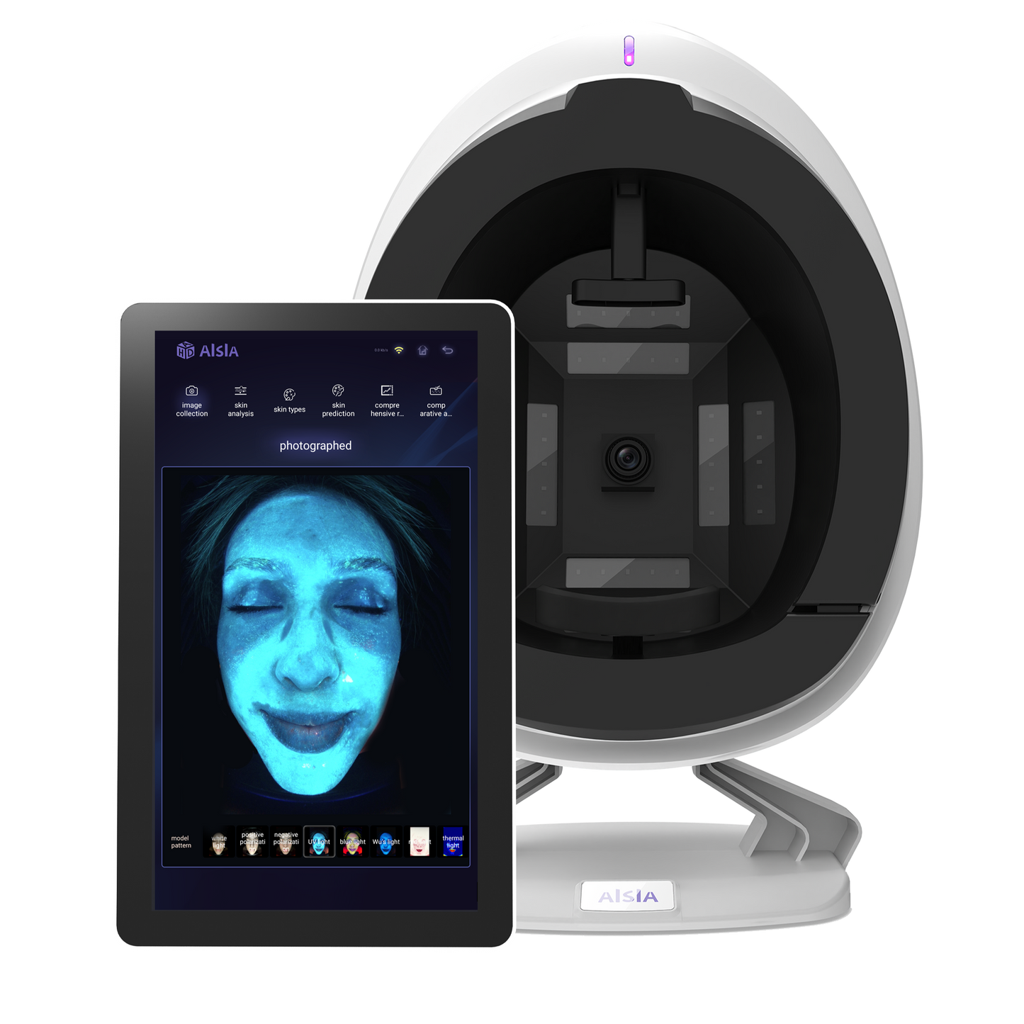 3D AI skin analyzer Intelligent 8 Spectrum and 14 Item Detection  Professional Facial Skin Analysis Detector with LCD Display