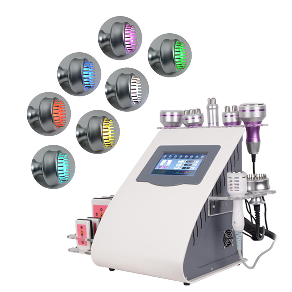 9 in 1 Fat Reduction and Slimming Beauty Device Ultrasonic Vacuum High Frequency System Cavitation Machine Home Care Contour Instrument