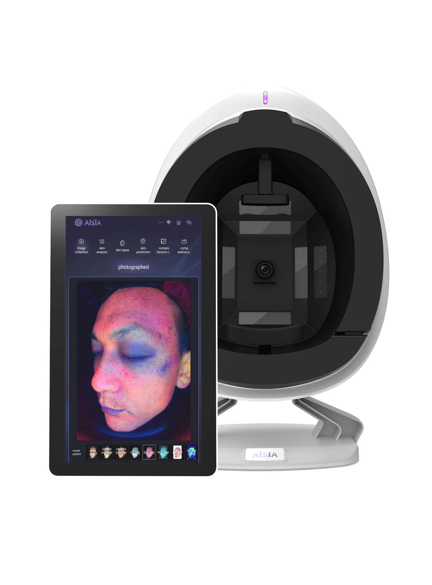 3D AI skin analyzer Intelligent 8 Spectrum and 14 Item Detection  Professional Facial Skin Analysis Detector with LCD Display