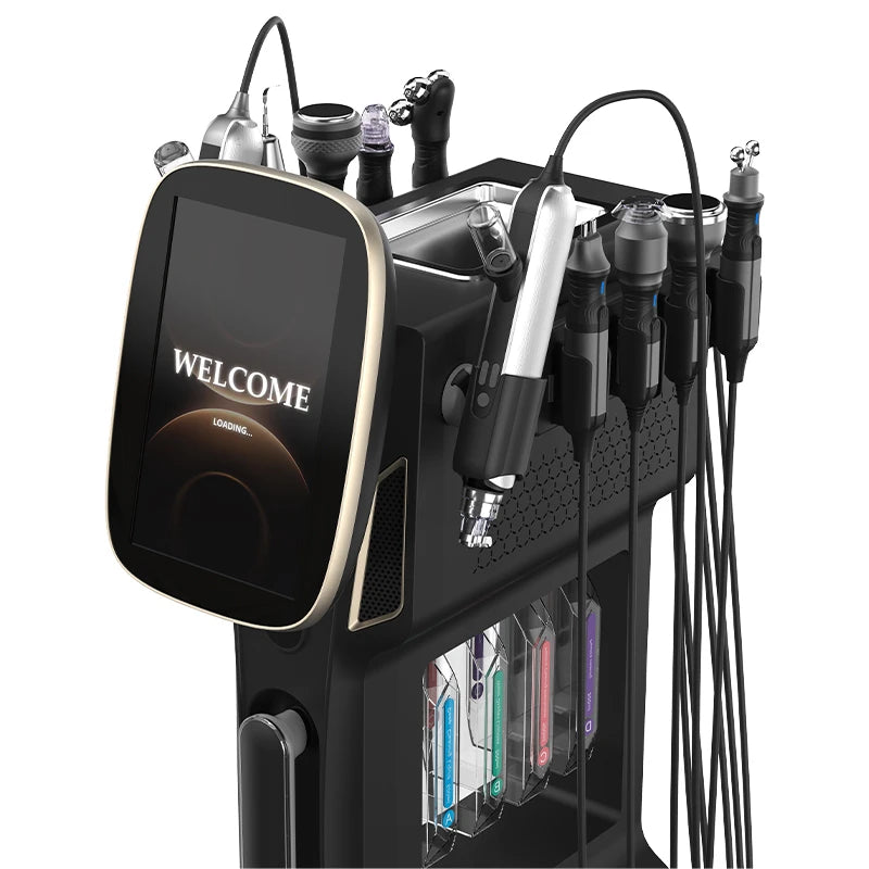 9 In 1 Hydrogen Oxygen Bubble HydroFacial Machine Water Dermabrasion DeepCleansing Skin Rejuvenation Salon