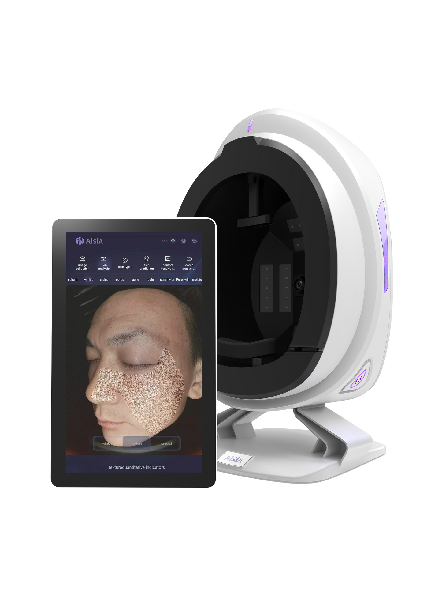 3D AI skin analyzer Intelligent 8 Spectrum and 14 Item Detection  Professional Facial Skin Analysis Detector with LCD Display