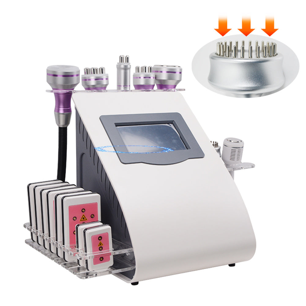 9 in 1 Fat Reduction and Slimming Beauty Device Ultrasonic Vacuum High Frequency System Cavitation Machine Home Care Contour Instrument