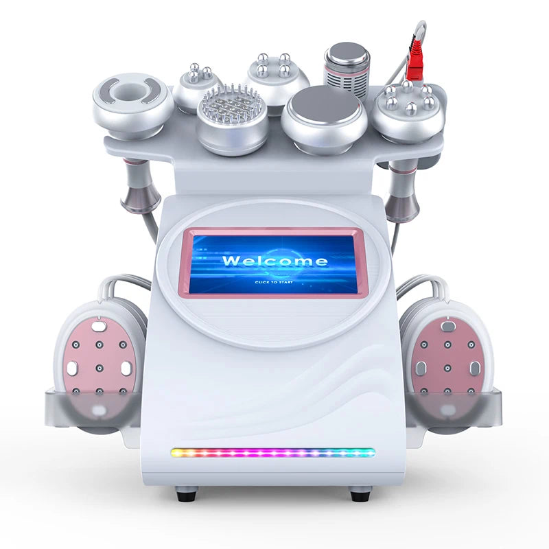 FR-90D Máquina Adelgazante 9 en 1 80K con Vacío, RF Multipolo, Terapia de Frío, EMS, BIO y LED y Láser