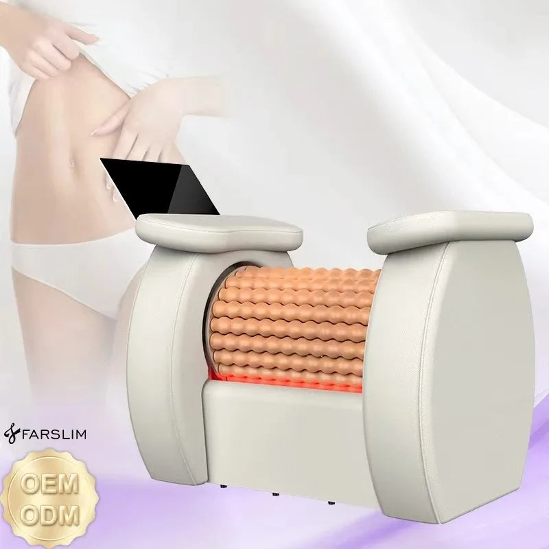 FARSLIM FR-A72 body shaping roller slimming machine in a professional body-care setting.
