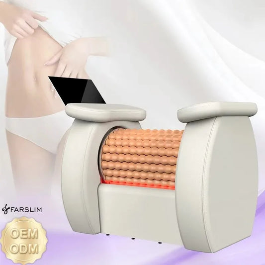 FARSLIM FR-A72 body shaping roller slimming machine in a professional body-care setting.